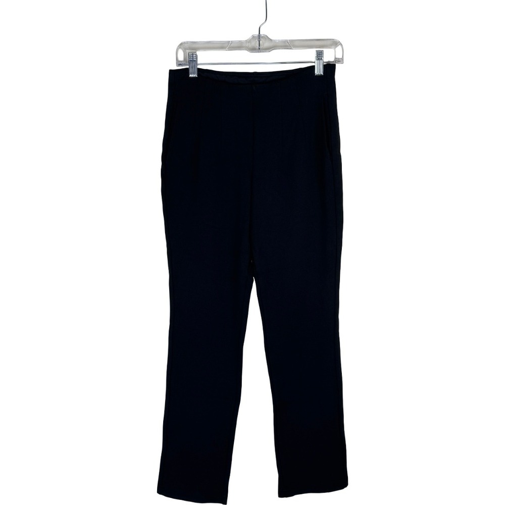 Belle by Kim Gravel Ponte Hollywood Waist Pant Women 8P Black Petite Pull On New